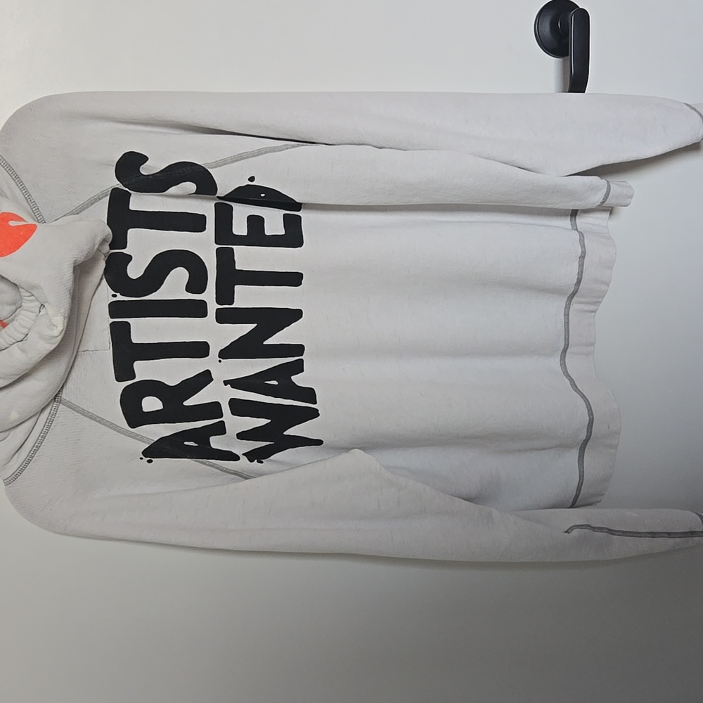 Freecity White and Gray Hoodie with Orange Accents